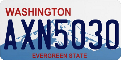 WA license plate AXN5030