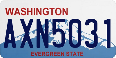 WA license plate AXN5031