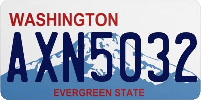 WA license plate AXN5032