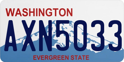 WA license plate AXN5033