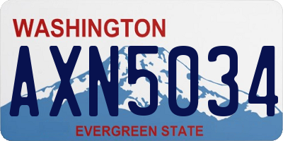 WA license plate AXN5034