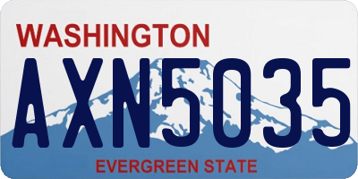 WA license plate AXN5035