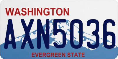 WA license plate AXN5036