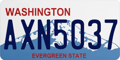 WA license plate AXN5037