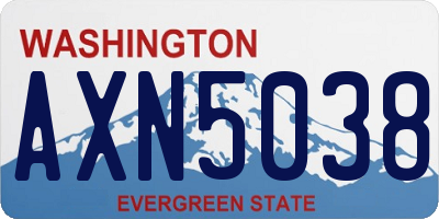 WA license plate AXN5038