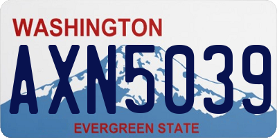 WA license plate AXN5039
