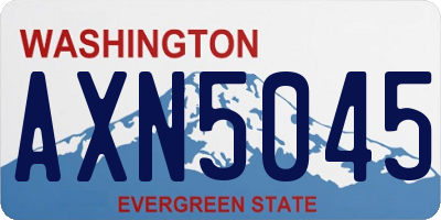 WA license plate AXN5045