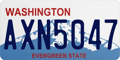 WA license plate AXN5047