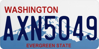 WA license plate AXN5049
