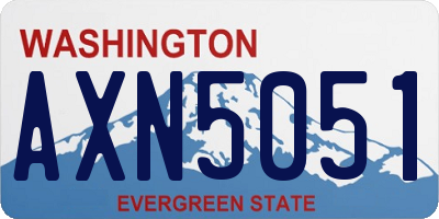 WA license plate AXN5051