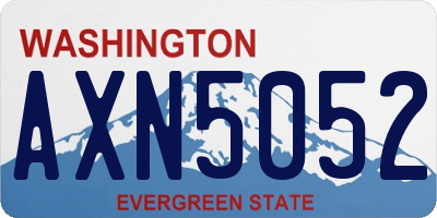 WA license plate AXN5052