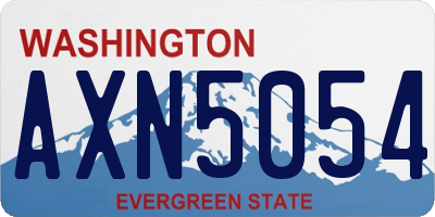 WA license plate AXN5054