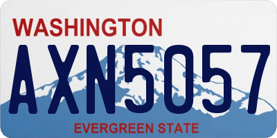 WA license plate AXN5057