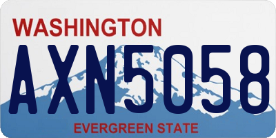 WA license plate AXN5058