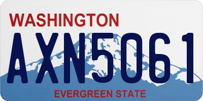 WA license plate AXN5061