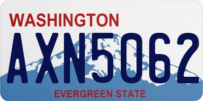 WA license plate AXN5062