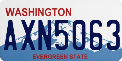 WA license plate AXN5063