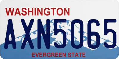 WA license plate AXN5065
