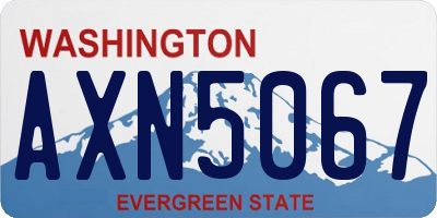 WA license plate AXN5067