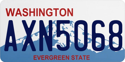 WA license plate AXN5068