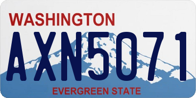 WA license plate AXN5071