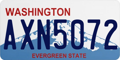 WA license plate AXN5072