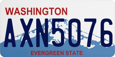 WA license plate AXN5076