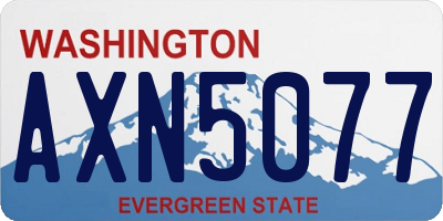 WA license plate AXN5077