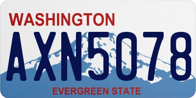 WA license plate AXN5078
