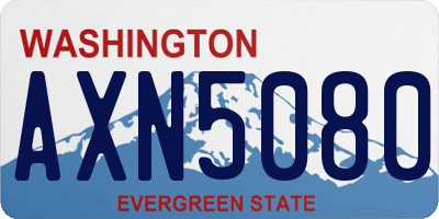 WA license plate AXN5080
