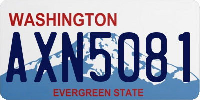 WA license plate AXN5081