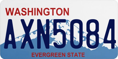 WA license plate AXN5084