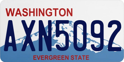 WA license plate AXN5092