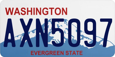 WA license plate AXN5097