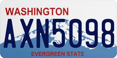 WA license plate AXN5098