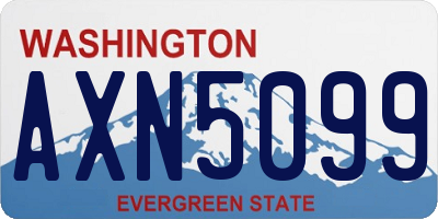 WA license plate AXN5099