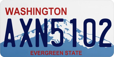 WA license plate AXN5102
