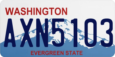 WA license plate AXN5103