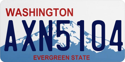 WA license plate AXN5104