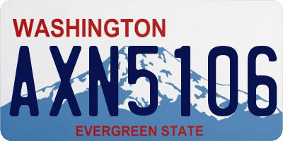 WA license plate AXN5106