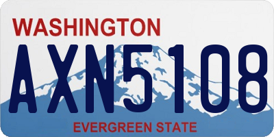 WA license plate AXN5108
