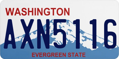 WA license plate AXN5116