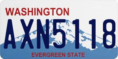 WA license plate AXN5118
