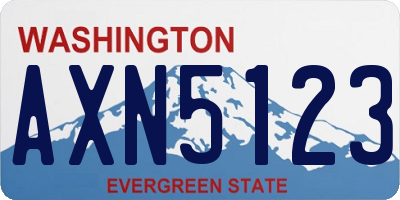 WA license plate AXN5123