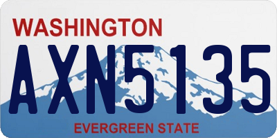 WA license plate AXN5135