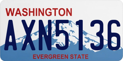 WA license plate AXN5136