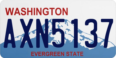 WA license plate AXN5137