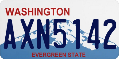 WA license plate AXN5142