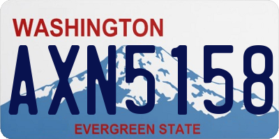WA license plate AXN5158