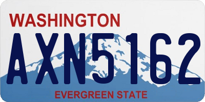 WA license plate AXN5162